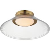 ET2 Jensen 12" Wide Semi-flush Ceiling Fixture Satin Brass