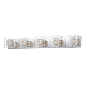 ET2 5 Light 39" Wide Vanity Light From The Gem Collection Polished Chrome