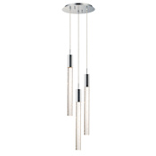 ET2 Big Fizz 13" Wide Integrated LED Multi Light Pendant with Crystal Cylinder Shades Polished Chrome