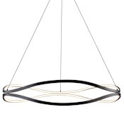 ET2 Curvo 39" Wide LED Abstract Ring Chandelier Black