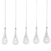 ET2 Larmes 31" LED Pendant Polished Chrome / Clear Glass