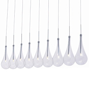 ET2 Larmes 58" LED Pendant Polished Chrome / Clear Glass