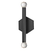 ET2 Allumettes 2 Light 16" Tall LED Bathroom Sconce Black / Clear Crystal