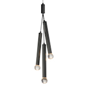 ET2 Allumettes 8" Wide LED Abstract Multi Light Pendant Black / Clear Crystal
