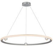 ET2 Nodes 40" Wide LED Ring Chandelier Brushed Aluminum