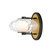 ET2 Amulet 5" Tall LED Wall Sconce Black / Natural Aged Brass