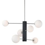 ET2 Cog 7 Light 30" Wide Chandelier Black / Satin Nickel