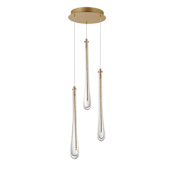 ET2 Stillo 3 Light 10" Wide LED Suspension Multi Light Pendant Gold