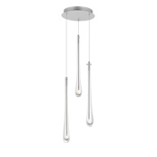 ET2 Stillo 3 Light 10" Wide LED Suspension Multi Light Pendant Satin Nickel