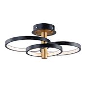 ET2 Hoopla 26" Wide Semi-flush Ceiling Fixture Black / Gold