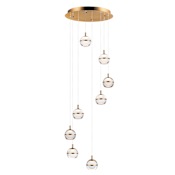 ET2 Swank 8 Light 19" Wide LED Multi Light Pendant Natural Aged Brass
