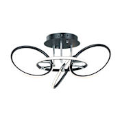 ET2 Ringer 25" Wide LED Ceiling Fixture Black and Polished Chrome