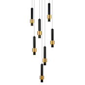 ET2 Reveal 18" Wide LED Multi Light Pendant Black / Gold