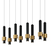 ET2 Reveal 32" Wide LED Linear Chandelier Black / Gold