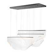 ET2 Rinkle 51" Wide LED Multi Light Linear Abstract Pendant Brushed Gunmetal