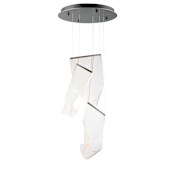 ET2 Rinkle 16" Wide LED Multi Light Abstract Pendant Brushed Gunmetal
