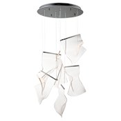 ET2 Rinkle 22" Wide LED Multi Light Abstract Pendant Brushed Gunmetal