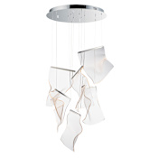 ET2 Rinkle 22" Wide LED Multi Light Abstract Pendant Polished Chrome