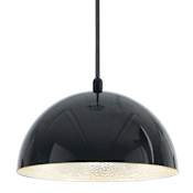 ET2 Hemisphere 9" Wide LED Mini Pendant Gloss Black / Aluminum