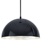 ET2 Hemisphere 14" Wide LED Pendant Gloss Black / Aluminum