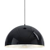 ET2 Hemisphere 24" Wide LED Pendant Gloss Black / Aluminum