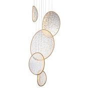 ET2 Moonscapes 27" Wide Multi Light Pendant Brushed Champagne