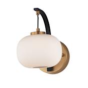 ET2 Soji 9" Tall LED Wall Sconce with Wide Shade Black / Gold