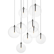ET2 Global 9 Light 23" Wide LED Multi Light Pendant Black