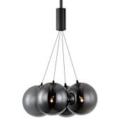 ET2 Burst 4 Light 17" Wide LED Pendant with Black Shades Black