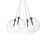 ET2 Burst 4 Light 17" Wide LED Pendant with Clear Shades Black