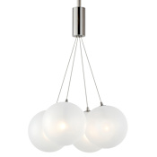 ET2 Burst 4 Light 17" Wide LED Pendant with Frosted Shades Satin Nickel