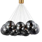 ET2 Burst 20 Light 36" Wide LED Pendant with Black Shades Gold