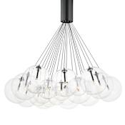 ET2 Burst 20 Light 36" Wide LED Pendant with Clear Shades Black
