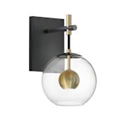 ET2 Nucleus 13" Tall LED Wall Sconce Black / Natural Aged Brass