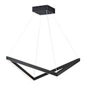 ET2 Stealth 21" Wide LED Abstract Chandelier Black