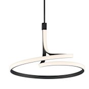 ET2 Serpentine 25" Wide LED Abstract Pendant Black