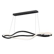 ET2 Serpentine 2 Light 60" Wide LED Suspension Linear Pendant Black
