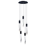 ET2 Quartz 5 Light 16" Wide LED Multi Light Pendant Black