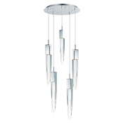 ET2 Quartz 5 Light 16" Wide LED Multi Light Pendant Polished Chrome