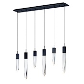 ET2 Quartz 6 Light 39" Wide LED Linear Pendant Black