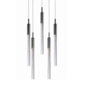 ET2 Scepter 13" LED 5 Light Pendant with Clear Bubble Glass Black Chrome