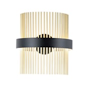 ET2 Chimes 14" Wide LED Bathroom Sconce Black / Satin Brass