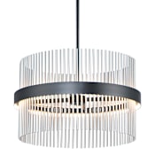 ET2 Chimes 24" Wide LED Drum Chandelier Black / Satin Nickel