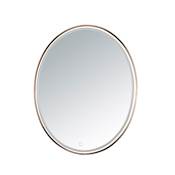 ET2 Mirror 23-3/4" W x 29-1/2" H Contemporary Oval Metal Framed Bathroom Wall Mirror with LED Lighting Anodized Bronze