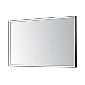 ET2 Bevel 48" W x 30" H Transitional Rectangular Framed Bathroom Wall Mirror with LED Lighting Brushed Black