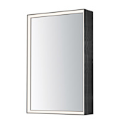 ET2 Bevel 24" x 36" Lighted Framed Single Door Medicine Cabinet Brushed Black