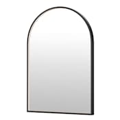 ET2 Elisse 24"W x 36"H Arched Flat Aluminum Framed Wall Mounted Bathroom Mirror with LED Lighting Black