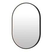 ET2 Elisse 24"W x 36"H Oval Flat Aluminum Framed Wall Mounted Bathroom Mirror with LED Lighting Black