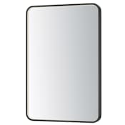 ET2 Elisse 24"W x 36"H Rectangular Flat Aluminum Framed Wall Mounted Bathroom Mirror with LED Lighting Black