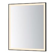 ET2 Framed 30"W x 36"H Rectangular Flat Steel Framed Wall Mounted Bathroom Mirror with LED Lighting Black